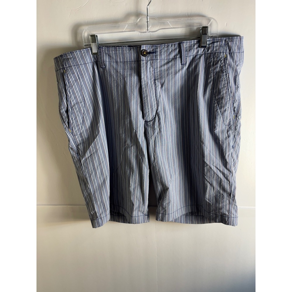 Tommy Bahama Boracay Mens 38 Striped Performance Shorts Blue White Stretch - Picture 2 of 5